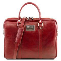 TL141283 Красный Prato - Эксклюзивная кожаная сумка для ноутбука от Tuscany