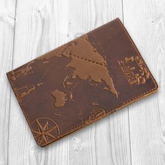Янтарная дизайнерская обложка на паспорт ручной работы с художественным тиснением, коллекция "7 wonders of the world"