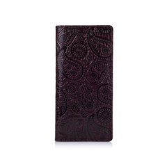 Шкіряний гаманець на кнопках, з натуральної шкіри темно фіолетового кольору, колекція "Buta Art"