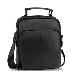 Чоловіча шкіряна сумка на плече Tiding Bag  M35-0118A Чорна