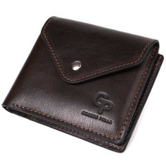 Чоловічий гаманець з натуральної глянсової шкіри GRANDE PELLE 16807 Коричневий