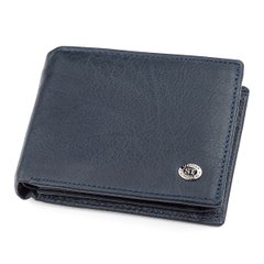 Чоловічий гаманець ST Leather 18326 (ST108) шкіряний багатофункціональний Синій