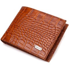 Сучасний гаманець для чоловіків з натуральної шкіри з тисненням під крокодила CANPELLINI 21574 Коричневий