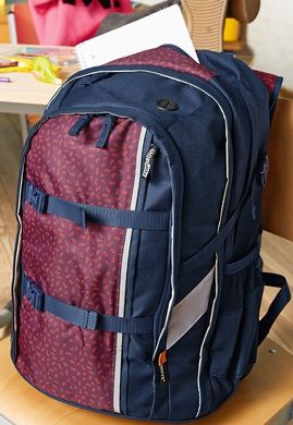 Прочный городской рюкзак с усиленной спинкой Topmove 22L синий с бордовым