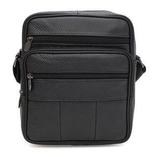 Мужская кожаная сумка Borsa Leather K18360bl-black