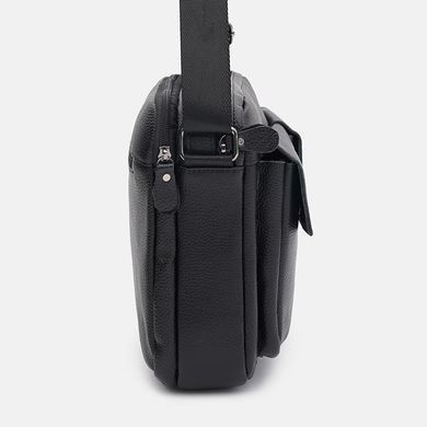 Чоловіча шкіряна сумка Keizer K1711bl-black середнього розміру для документів, чорна