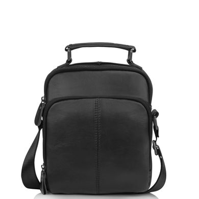 Чоловіча шкіряна сумка на плече Tiding Bag  M35-0118A Чорна