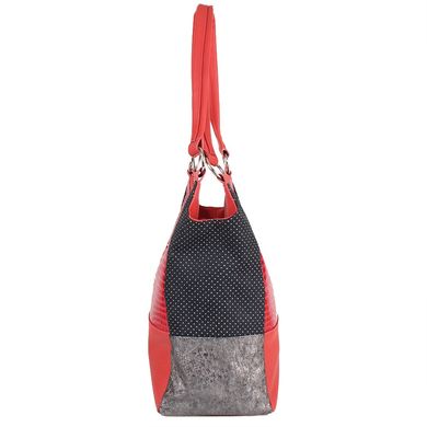 Жіноча шкіряна сумка LASKARA (Ласкарєв) LK-DD212-red-black-silver Червоний
