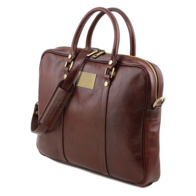 TL141283 Красный Prato - Эксклюзивная кожаная сумка для ноутбука от Tuscany