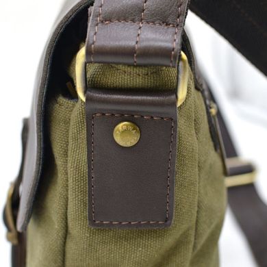 Мужская сумка через плечо из кожи и канвас CH-6002-3md TARWA