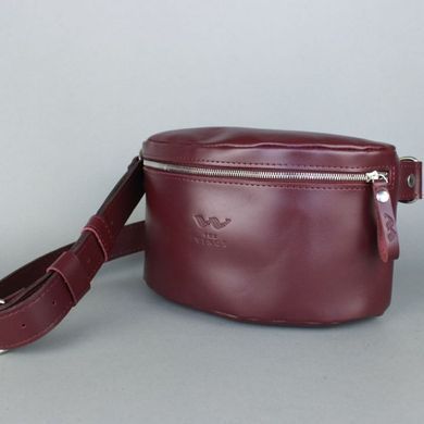 Натуральная кожаная поясная сумка бордовая Blanknote TW-BeltBag-mars-ksr