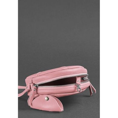 Натуральная кожаная круглая женская сумка Бон-Бон розовая Blanknote BN-BAG-11-pink-peach