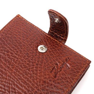 Функциональный мужской кошелек с хлястиком из натуральной кожи KARYA 21080 Светло-коричневый