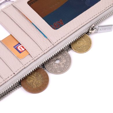 Функціональний жіночий гаманець з натуральної шкіри KARYA 21359 Бежевий