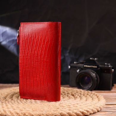 Красивий жіночий гаманець із натуральної фактурної шкіри CANPELLINI 21646 Червоний