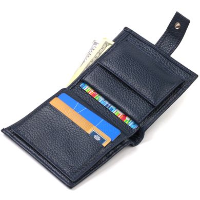 Модний чоловічий гаманець з натуральної зернистої шкіри CANPELLINI 21746 Синій