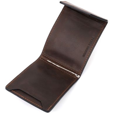 Надежный кожаный зажим для денег с держателем для Apple AirTag GRANDE PELLE 11618 Коричневый