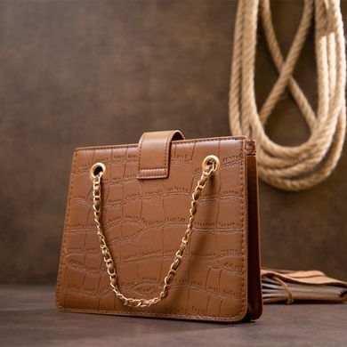 Сумка из кожзаменителя с тиснением Vintage sale_14948 Коричневая