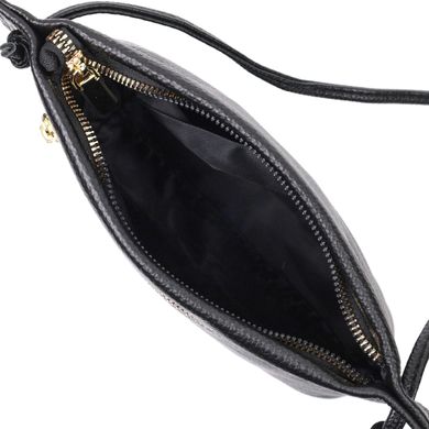 Жіноча трапецієподібна сумка з натуральної шкіри Vintage 22395 Чорна
