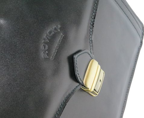 Діловий портфель з натуральної шкіри Rovicky AWR-6 Чорний