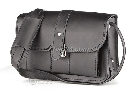 Компактная мужская кожаная барсетка-сумка Handmade 10040, Черный