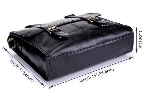 Мужской кожаный портфель TIDING BAG 7101A Черный
