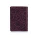 Фіолетова дизайнерська шкіряна обкладинка для паспорта, колекція "Buta Art"