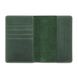 Оригінальна шкіряна обкладинка для паспорта з відділенням для карт зеленого кольору з художнім тисненням "Let's Go Travel"
