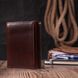 Відмінний жіночий гаманець у три складання з натуральної шкіри Vintage sale_15070 Коричневий