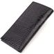 Привабливий вертикальний чоловічий гаманець із натуральної шкіри з тисненням під крокодила CANPELLINI 21896 Чорний