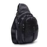 Мужской рюкзак из натуральной кожи Keizer K1085bl, черный, с двумя отделениями для удобства использования