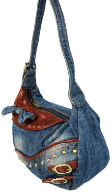Жіноча сумка джинсова невеликого розміру Fashion jeans bag синя