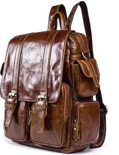 Рюкзак шкіряний TIDING BAG 7123C Коричневий