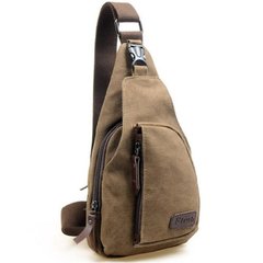 Мужская тканевая сумка-слинг коричневая Confident AT06-T-003C Коричневый
