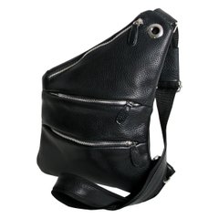 Мужская сумка-слинг кожаная Vip Collection 1457-F Черный 1457.A.FLAT