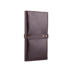 Вместительный кожаный бумажник на кобурном винте коричневого цвета