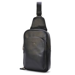 Люксовий слінг, шкіряний рюкзак на одне плече TARWA GA-0105-4lx Чорний