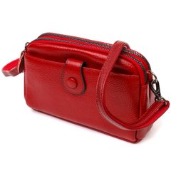 Яркая сумка-клатч в стильном дизайне из натуральной кожи 22125 Vintage Красная