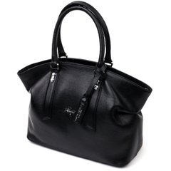 Вместительная женская сумка KARYA 20881 кожаная Черный