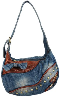 Женская джинсовая сумка небольшого размера Fashion jeans bag синяя