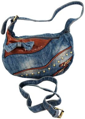 Женская джинсовая сумка небольшого размера Fashion jeans bag синяя