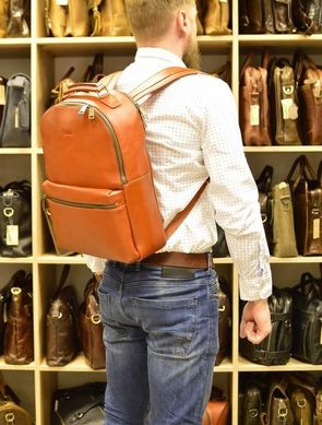 Чоловічий рюкзак з натуральної шкіри TB-4445-4lx бренду TARWA Коричневий