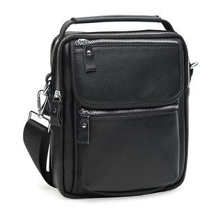 Мужская вертикальная сумка Keizer K18209bl-black из натуральной кожи, городской стиль