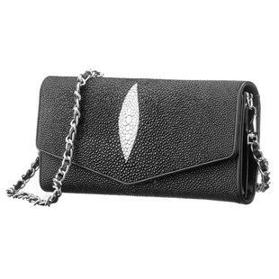 Сумка женская STINGRAY LEATHER 18296 из натуральной кожи морского ската&nbsp;Черная
