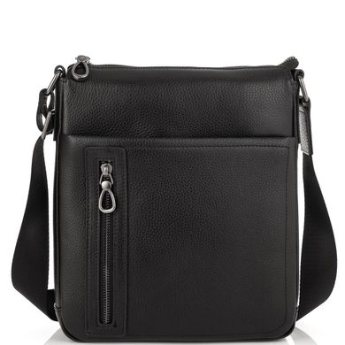 Кожаная сумка-мессенджер через плечо Tiding Bag SM8-17629A Черный