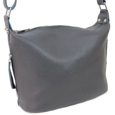 Невелика жіноча шкіряна сумка на плече Borsacomoda, Україна сіра 809.021