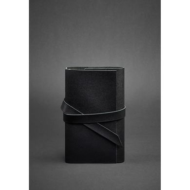 Натуральная кожаный блокнот (Софт-бук) 1.0 Графит - черный Blanknote BN-SB-1-st-g