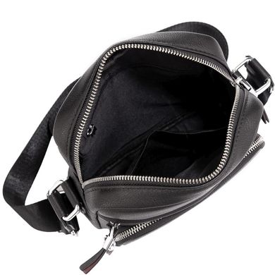 Шкіряна стильна сумка-месенджер через плече Tiding Bag SM8-1022A Чорна