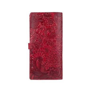 Червоний тревел-кейс з натуральної глянцевої шкіри, колекція "Mehendi Art"