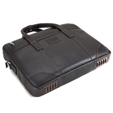 Классическая деловая кожаная сумка для ноутбука 15" Коричневый Tom Stone  715 BR